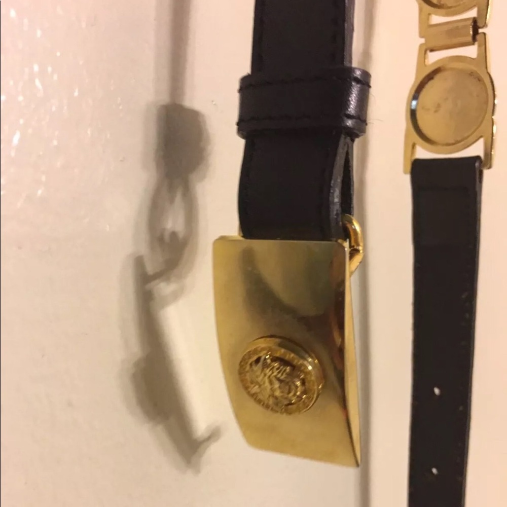 Versace belt pre pass gold silver leather 26-28 - Picture 6 of 7